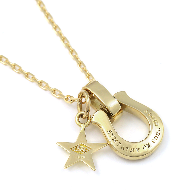 Horseshoe Amulet + Small Star Charm - K18Yellow Gold w/Diamond Set Necklace(ホースシューアミュレット+スモールスターチャーム - K18イエローゴールド w/ダイヤモンド セットネックレス) SYMPATHY OF Horseshoe Amulet + Small Star Charm - K18Yellow Gold w/Diamond Set Necklace(ホースシューアミュレット+スモールスターチャーム - K18イエローゴールド w/ダイヤモンド セットネックレス) SYMPATHY OF