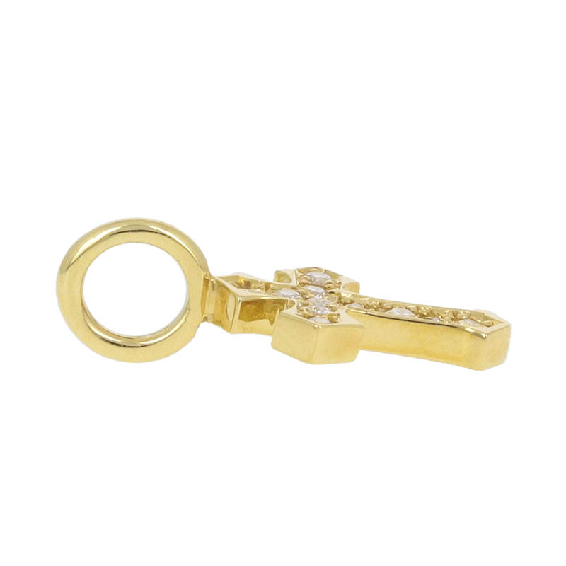 750 ゴールド プルメリアモチーフ チャームリーバシブル Idyllia Pomegranate | Swarovski