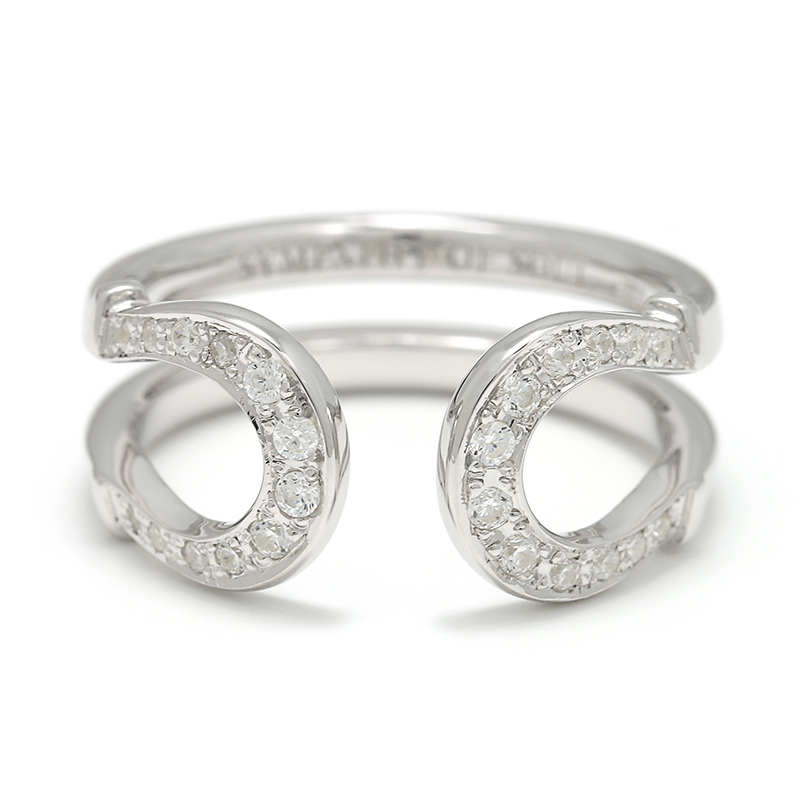 Double Horseshoe Ring - Silver w/CZ(ダブルホースシューリング - シルバー w/CZ) SYMPATHY OF SOUL(シンパシーオブソウル) Double Horseshoe Ring - Silver w/CZ(ダブルホースシューリング - シルバー w/CZ) SYMPATHY OF SOUL(シンパシーオブソウル)