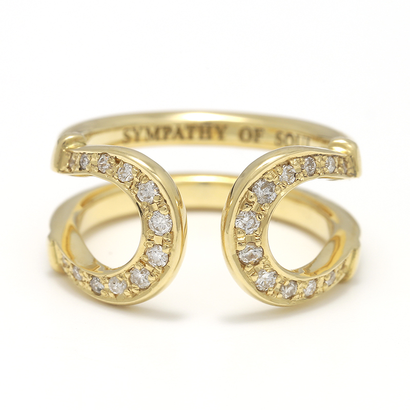 Double Horseshoe Ring - K18Yellow Gold w/Diamond(ダブルホースシューリング - K18イエローゴールド w/ダイヤモンド) SYMPATHY OF SOUL(シンパシーオブソウル) Double Horseshoe Ring - K18Yellow Gold w/Diamond(ダブルホースシューリング - K18イエローゴールド w/ダイヤモンド) SYMPATHY OF SOUL(シンパシーオブソウル)