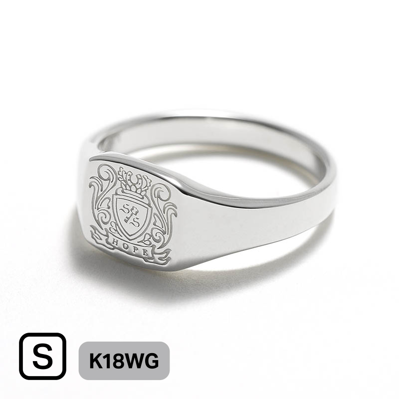 Small Signet Ring - K18White Gold