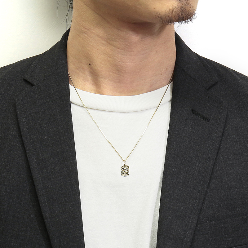 Suman Dhakhwa（スーマンダックワ） 10K YG Lotus Carved Dog Tag（10K