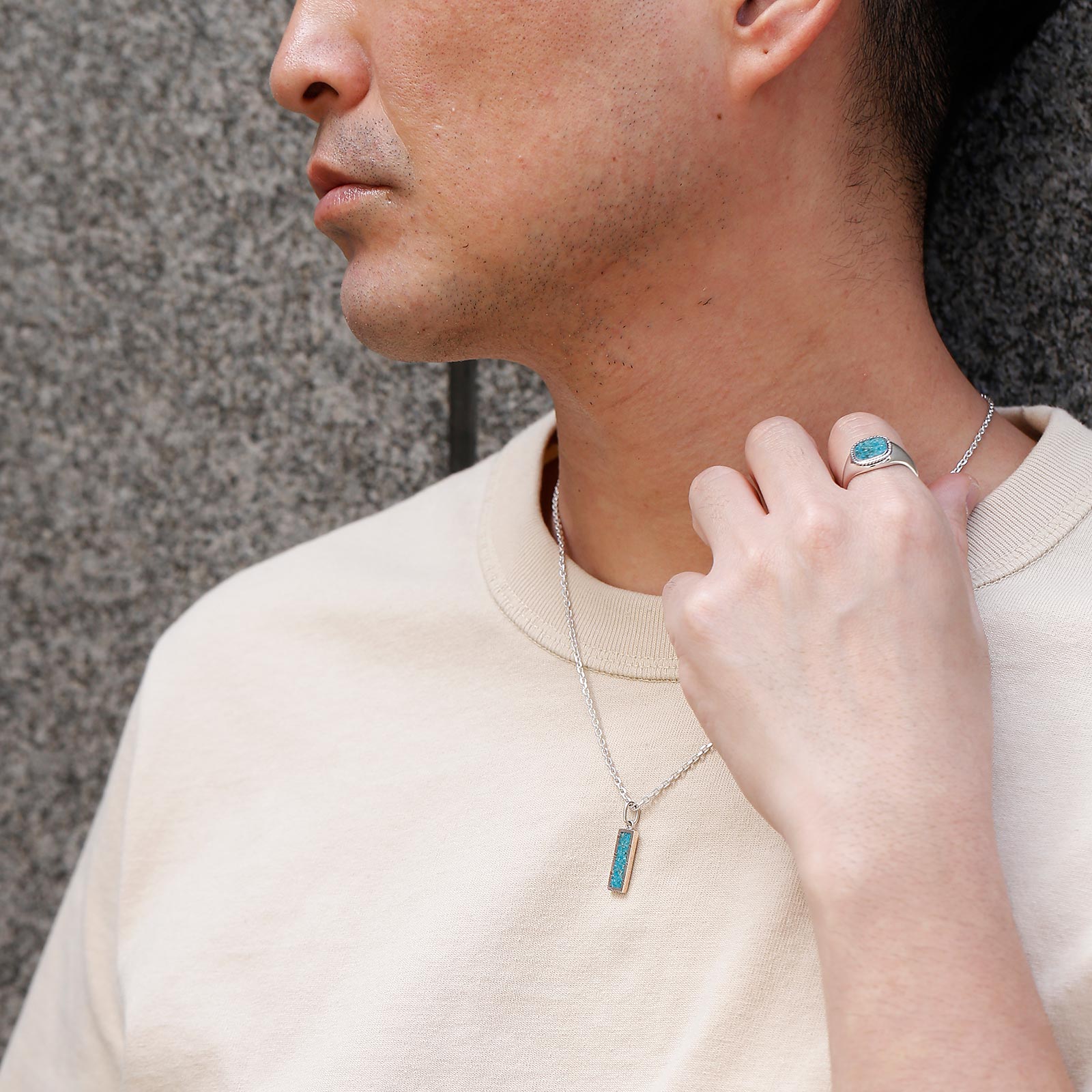 Suman Dhakhwa（スーマンダックワ） MOKUME Rectangle Pendant（モクメ 