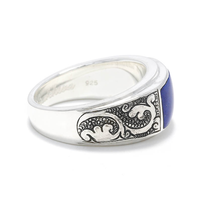 Suman Dhakhwa（スーマンダックワ） Carved Signet Ring w/Lapislazuli