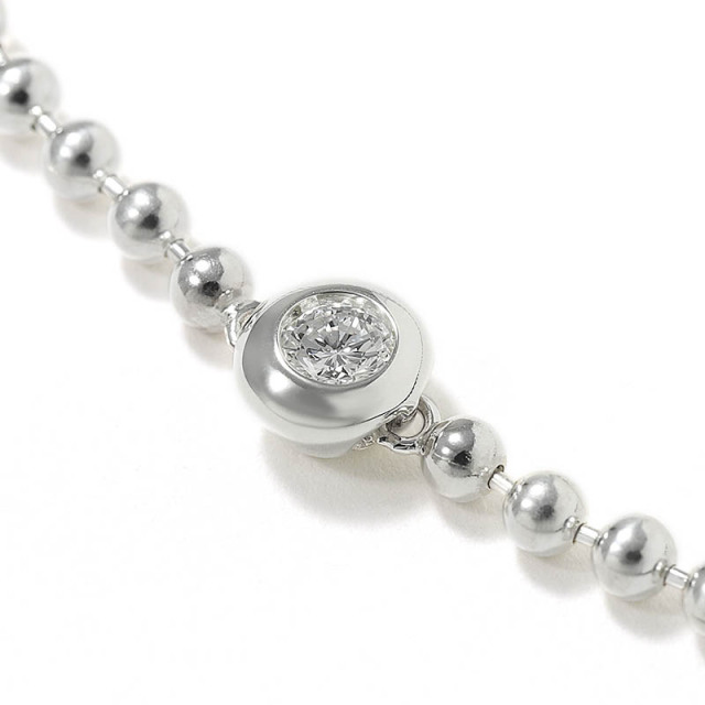 One LG Diamond Ball Chain Bracelet - Silver