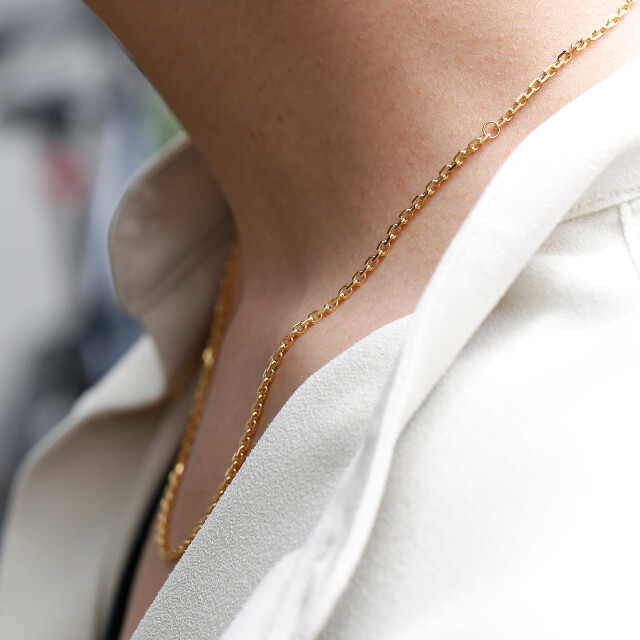 K18Gold 0.7 Square Chain