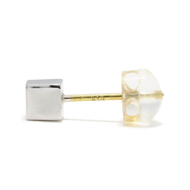 CUBE PIERCE - Silver w/CZ