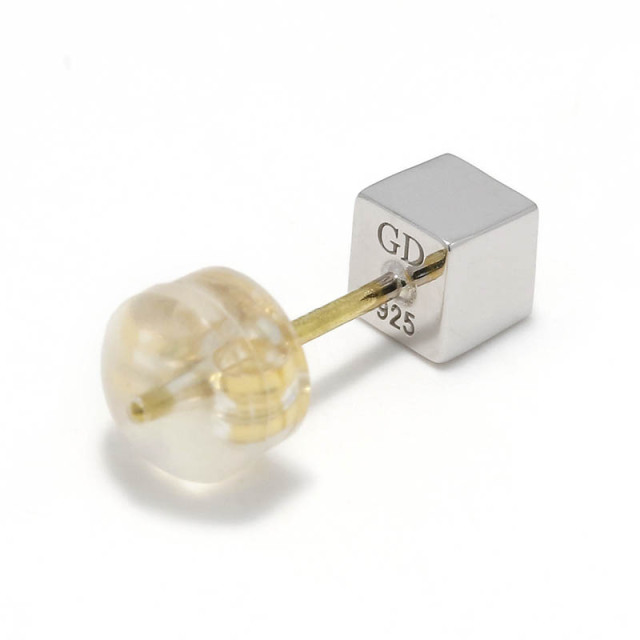 CUBE PIERCE - Silver w/CZ