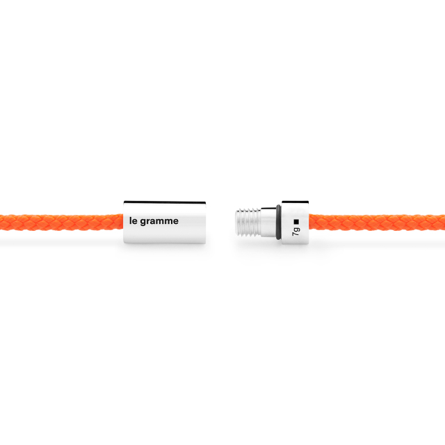 7g polished orange nato cable bracelet