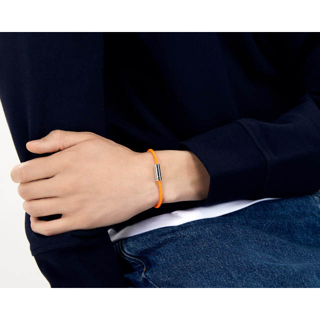 7g polished orange nato cable bracelet