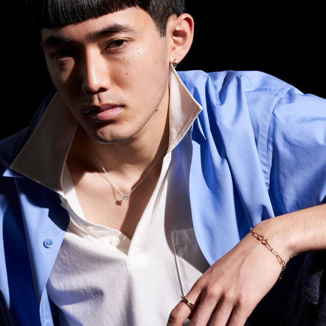 LG Diamond Horseshoe Necklace - Silver