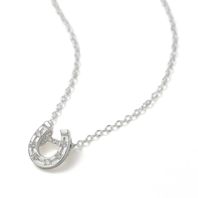 LG Diamond Horseshoe Necklace - Silver