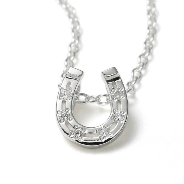 LG Diamond Horseshoe Necklace - Silver