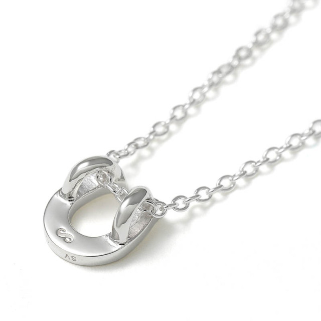 LG Diamond Horseshoe Necklace - Silver