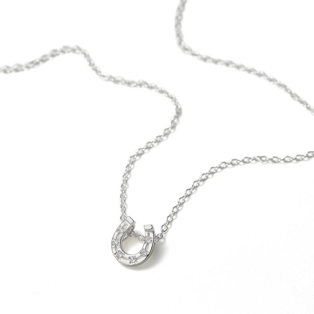 LG Diamond Horseshoe Necklace - Silver