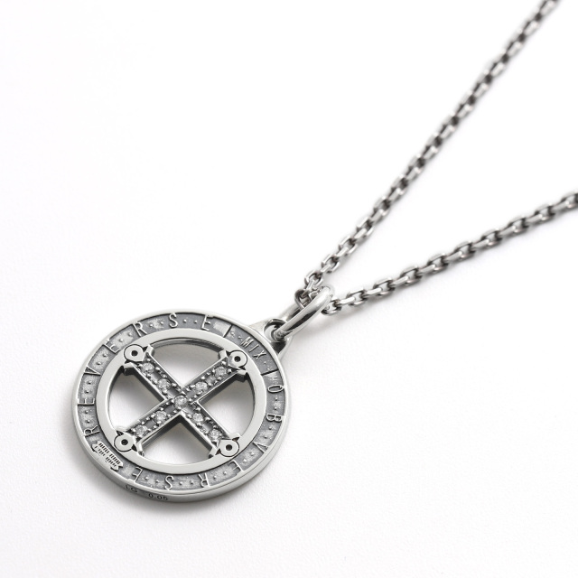 S.O.S ☆フレームコインネックレス - オキシダイズドシルバー SYMPATHY OF SOUL（シンパシーオブソウル） Frame Coin Necklace