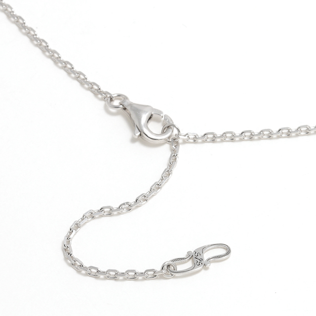 Horseshoe Amulet + Smooth Cross Set Necklace - Silver w/Clear CZ