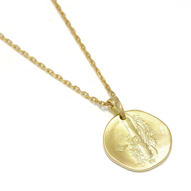 Liberty Head Pendant + 0.42 Square Chain - K18Yellow Gold