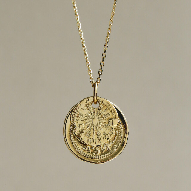 B.C. Coin Pendant / Hope Sun - K18Yellow Gold_K18Yellow Gold Square Chain 1.3mm
