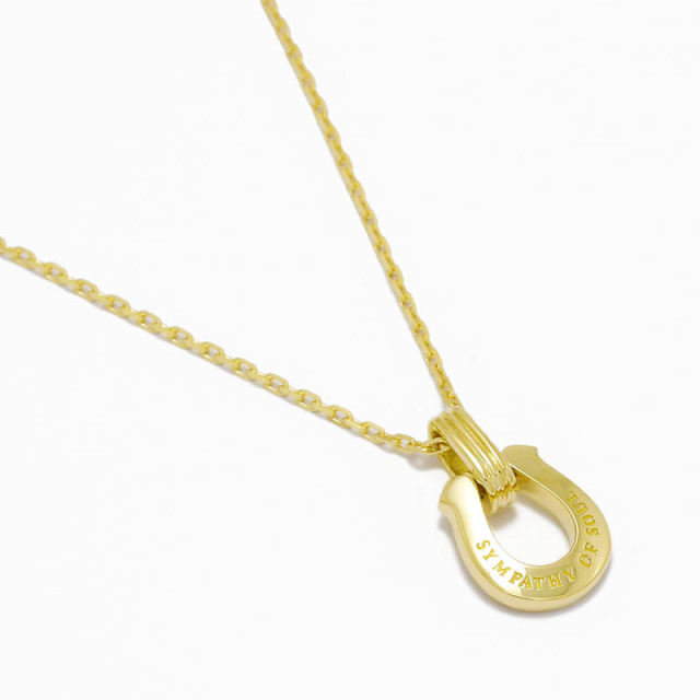 Horseshoe Amulet - Laurel - K18Yellow Gold + K18Yellow Gold 0.42 Square Chain