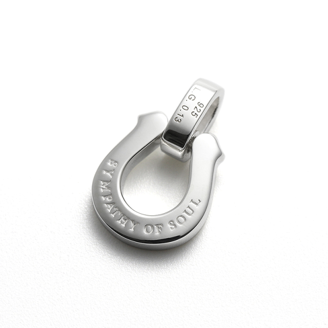 Medium Lux Horseshoe Pendant - Silver w/LG Diamond