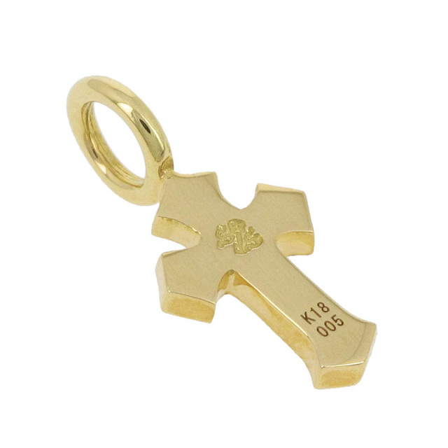 Little Cross Charm - K18Yellow Gold w/Diamond