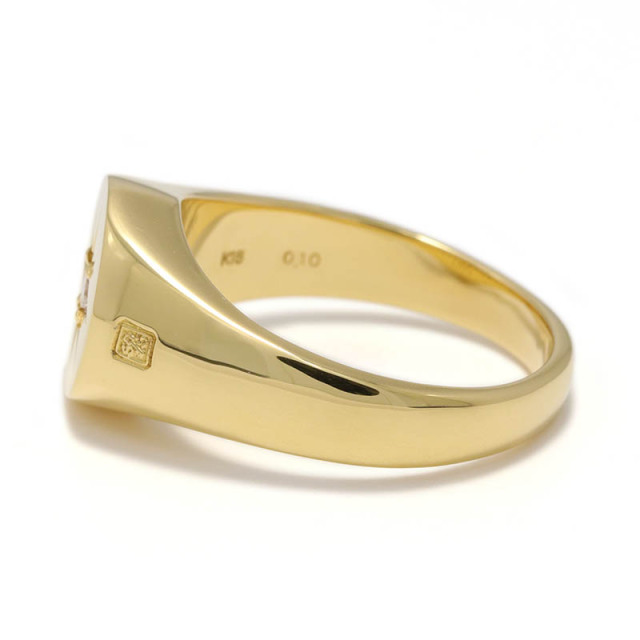 Oval Signature Ring - K18Yellow Gold w/Diamond