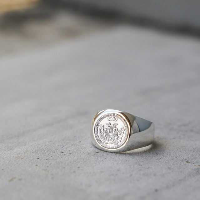 Classic Coin Ring / Good Luck - Silver
