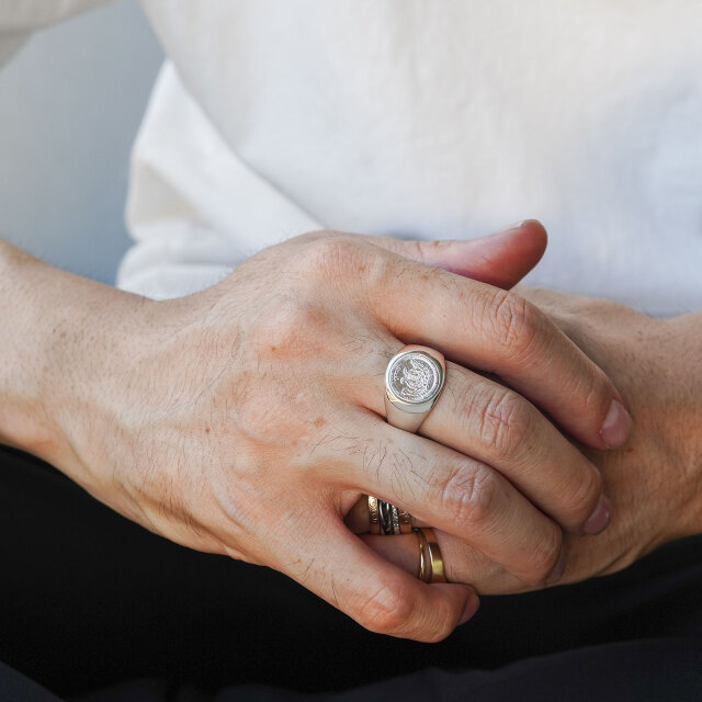 Classic Coin Ring / Good Luck - Silver