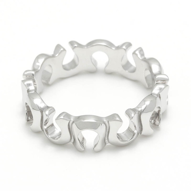 Horseshoe Round Ring - Silver