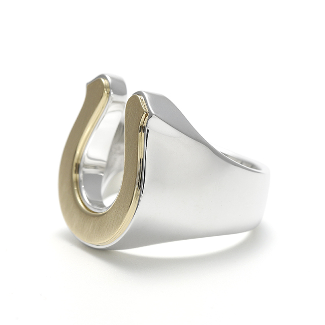 Small Horseshoe Ring - Silver×K18 Yellow Gold