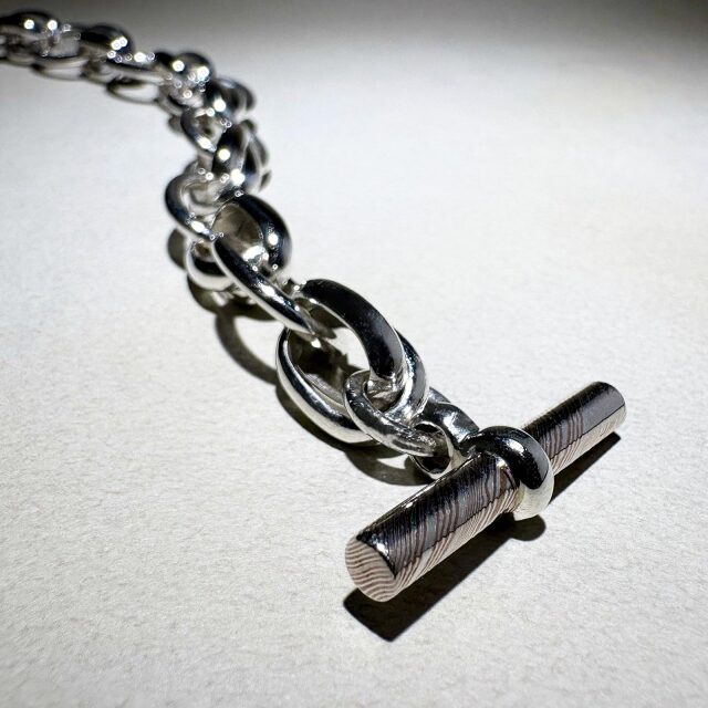 Lg. W Ring Bracelet / MOKUME T-Bar