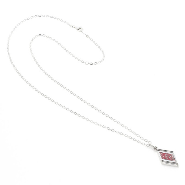 E.Coral Filled Dia Shape Necklace