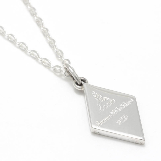 E.Coral Filled Dia Shape Necklace