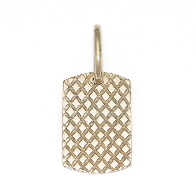 Small Snake Pattern Dog Tag - K10Yellow Gold