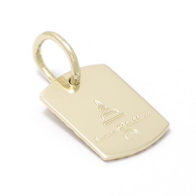 Small Snake Pattern Dog Tag - K10Yellow Gold