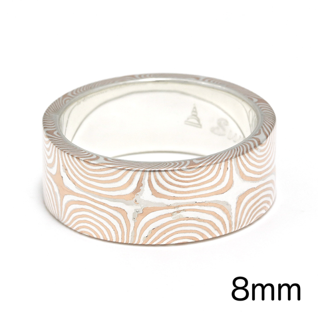 Star Pattern MOKUME Flat Band Ring