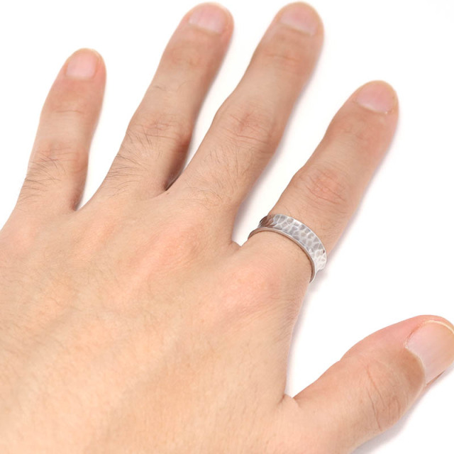 Silver Hammerd Curvature Open Ring