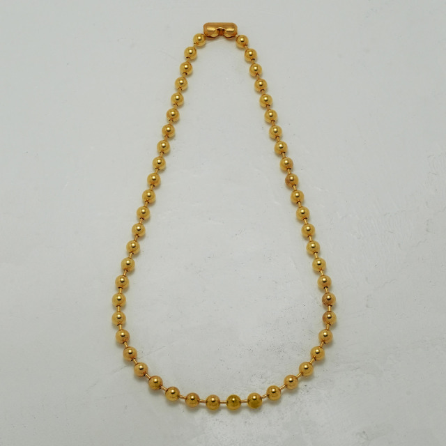 シックボールチェーンネックレス - ゴールドプレート