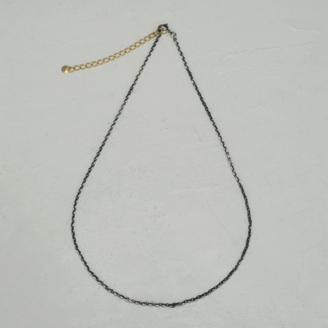 K10パーシャルシルバーチェーンネックレス - オキシダイズド