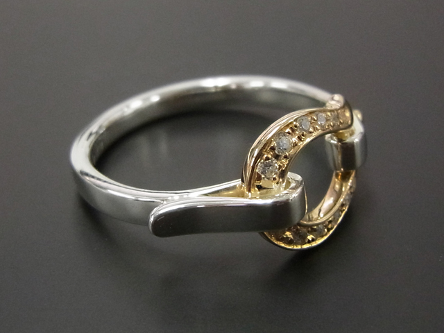 Horseshoe Band Ring - Silver&K18Yellow Gold w/Diamond(ホースシューバンドリング - シルバー&K18イエローゴールド w/ダイヤモンド) SYMPATHY OF SOUL(シンパシーオブソウル) Horseshoe Band Ring - Silver&K18Yellow Gold w/Diamond(ホースシューバンドリング - シルバー&K18イエローゴールド w/ダイヤモンド) SYMPATHY OF SOUL(シンパシーオブソウル)