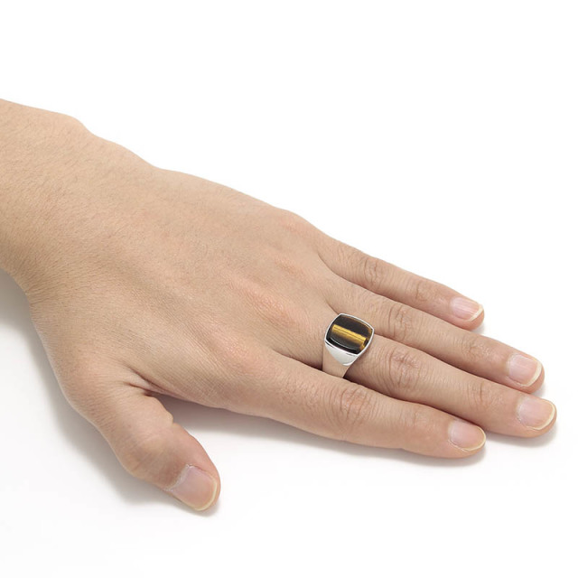 TOMWOOD（トムウッド） Cushion Tiger Eye Ring - M（クッションタイガーアイリング - M）