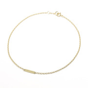 Logo Plate Anklet - Oval - K18Yellow Gold