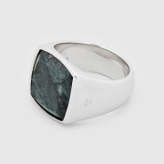 Cushion Green Marble Ring