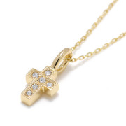 FAIRY CROSS NECKLACE - K18Yellow Gold w/Diamond