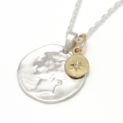 Liberty Head Necklace - Silver w/K18Yellow Gold Glory Charm