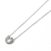 LG Diamond Horseshoe Necklace - Silver