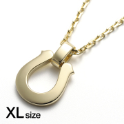 Extra Large Horseshoe Pendant - K18Yellow Gold + K18Yellow Gold Square Chain 2.3mm