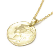 Liberty Head Pendant + 0.42 Square Chain - K18Yellow Gold