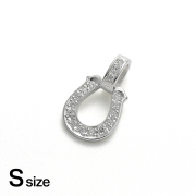 Small Lux Horseshoe Pendant - Silver w/LG Diamond